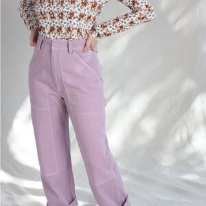 No. 6 Purple Flare Wide Leg Jeans
